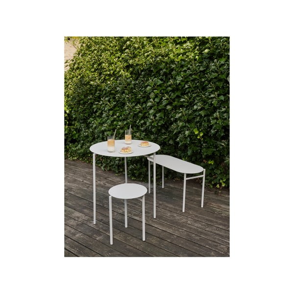 Bancă de grădină gri deschis din metal Disc – Zone-image-3