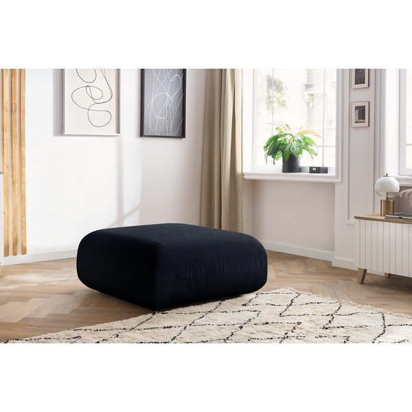 Taburet albastru închis cu tapițerie din catifea reiată Lecomte – Bobochic Paris-image-4