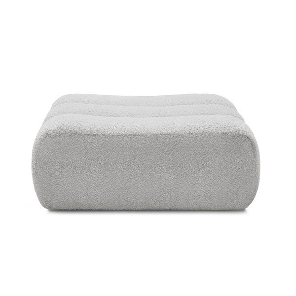 Taburet gri deschis cu tapițerie din țesătură bouclé Azra – Bobochic Paris