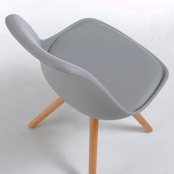 Scaun cu picioare din lemn de fag Bonami Essentials Lumos, gri-image-2