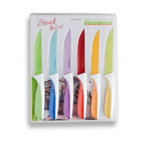 Set 6 cuțite din inox Brandani, multicolor