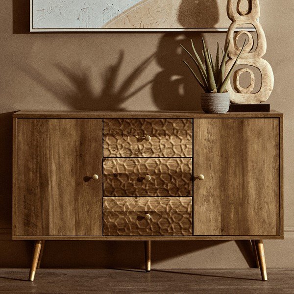 Comodă în culoare naturală închisă 114x70x39 cm Frida – Premier Housewares-image-1