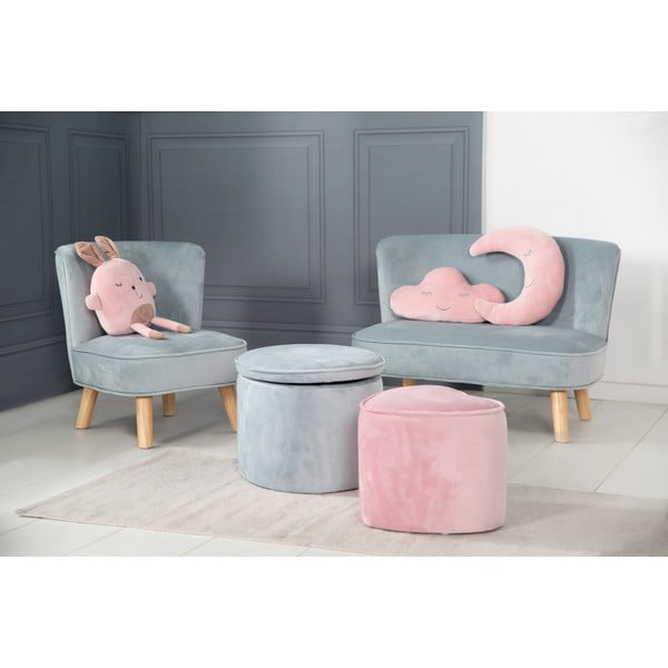 Canapea pentru copii albastru-deschis cu tapițerie din catifea 70 cm Lil Sofa – Roba-image-4