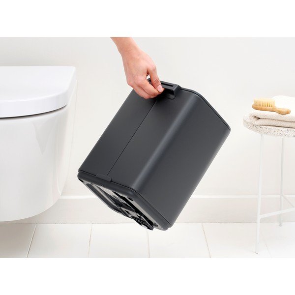 Coș de gunoi gri închis cu pedală din oțel 7 l Bo – Brabantia-image-2
