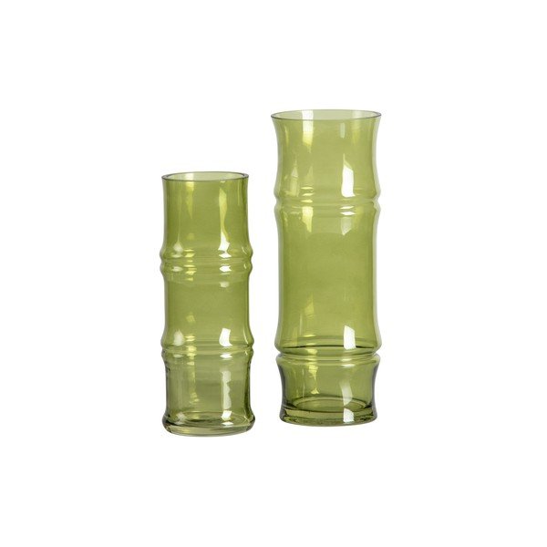 Vază din sticlă WOOOD Kane, înălțime 30 cm, verde-image-1