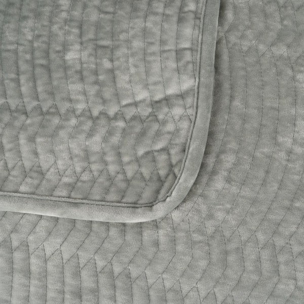 Cuvertură verde prăfuit matlasată din catifea 230x260 cm – Ixia-image-1