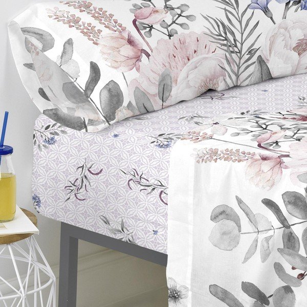 Cearceaf din bumbac Happy Friday Basic Delicate Bouquet, 105 x 200 cm-image-4