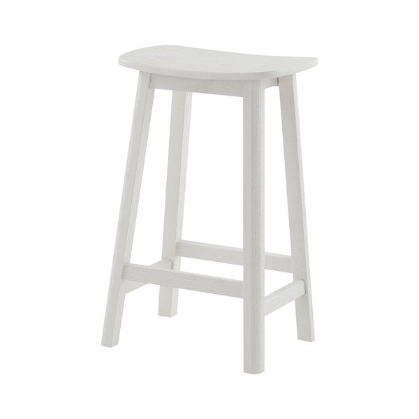 Scaun de bar alb din lemn de frasin (înălțime șezut 65 cm) Selene – Jotex