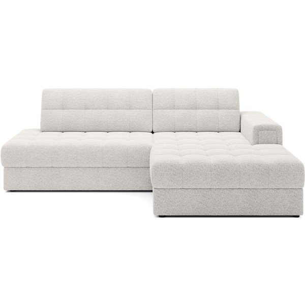 Colțar crem extensibil cu tapițerie din țesătură bouclé (cu colț pe partea dreaptă/cu șezlong) Blezalt – ELTAP