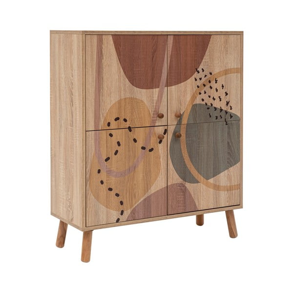 Dulap în culoare naturală cu aspect de lemn de stejar 95x111 cm Multilux – Kalune Design-image-2