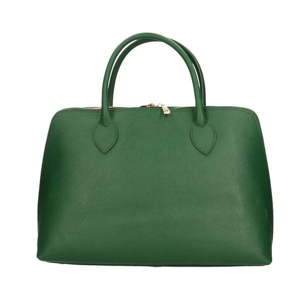 Geantă de mână din piele verde Chicca Borse Arancio-image-3