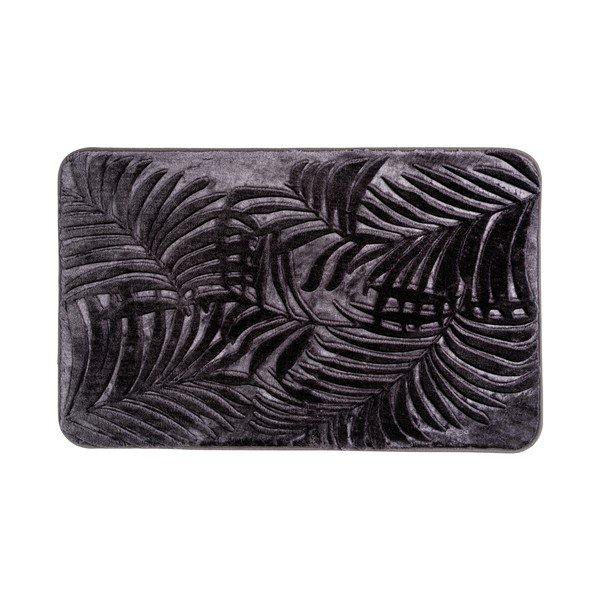Covoraș de baie gri închis din spumă cu memorie 50x80 cm Leaves – Wenko-image-1