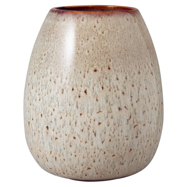 Vază din gresie ceramică Villeroy & Boch Like Lave, înălțime 17,5 cm, gri - bej