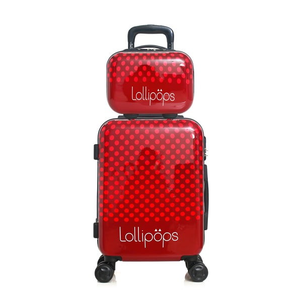 Set troler cu 4 roți și geantă de voiaj Lollipops Penny, roșu-image-1