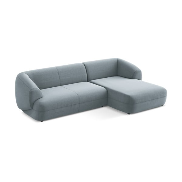 Colțar albastru deschis cu tapițerie din catifea (cu colț pe partea dreaptă) Moana – Makamii-image-3