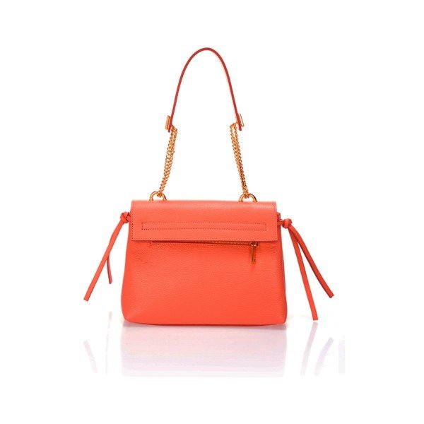 Geantă din piele Federica Bassi Anna, portocaliu deschis-image-2