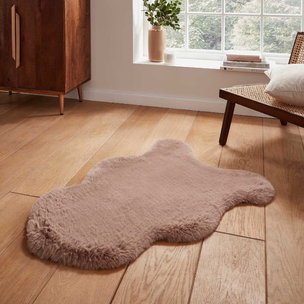 Blană maro deschis sintetică 60x90 cm Super Teddy – Think Rugs-image-1