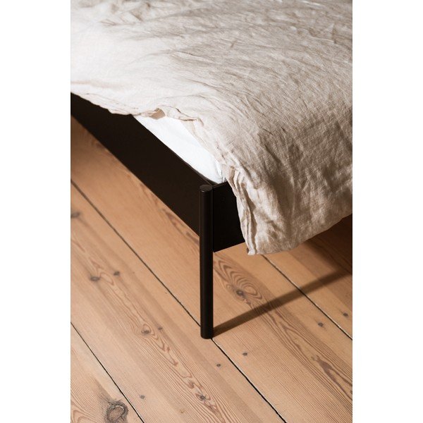 Pat matrimonial alb din oțel fără tăblie cu somieră 160x200 cm Eton Basic – noo.ma-image-4