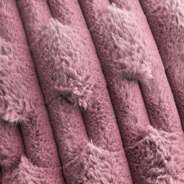Pătură roz din micropluș/cocolino 150x200 cm Carved Fur – Bianca-image-2