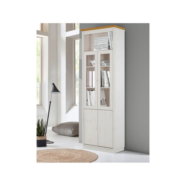 Vitrină albă din lemn de pin 74x223 cm Anita – Støraa-image-3