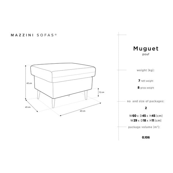 Puf Mazzini Sofas Muguet, 60 x 45 cm, albastru-image-4