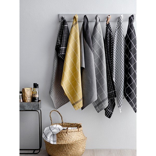 Prosop din bumbac pentru bucătărie Södahl Geometric, galben, 50 x 70 cm-image-1