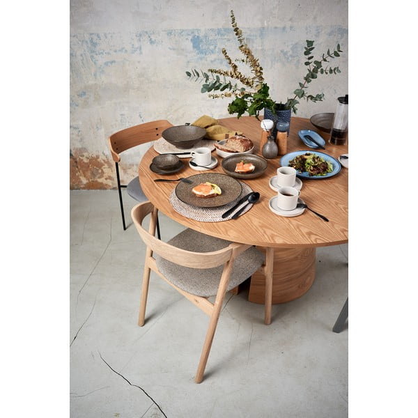 Masă de dining în culoare naturală rotundă cu aspect de lemn de stejar ø 137 cm Cep – Teulat-image-4