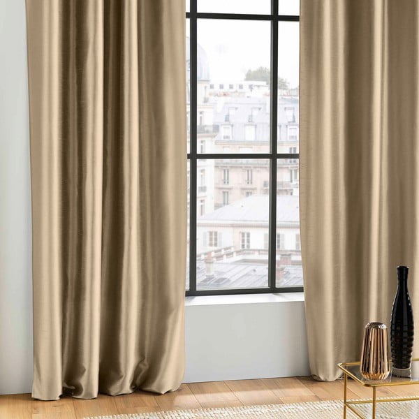 Draperie bej din satin 140x240 cm Shana – douceur d'intérieur-image-2