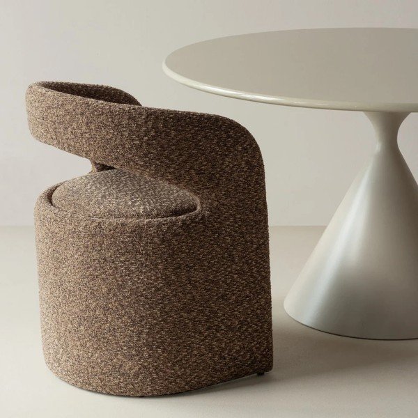 Scaun de living maro cu cotiere tapițat Lanor – WOOOD-image-1