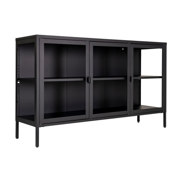 Vitrină neagră din metal 140x85 cm Brisbane – House Nordic-image-1