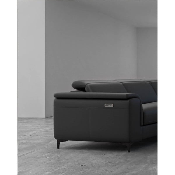 Colțar gri închis cu tapițerie din piele (colț pe  partea dreaptă) Brito – MESONICA-image-3