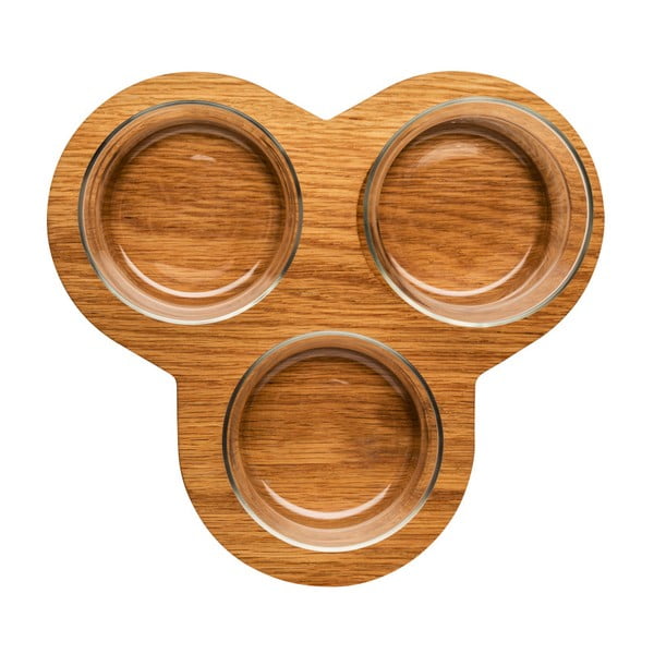 Tavă cu boluri Sagaform Oval Oak Serving Set-image-1