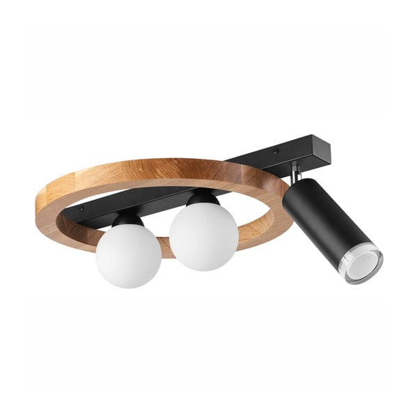 Plafonieră neagră/în culoare naturală 40x50 cm Otis – LAMKUR-image-4