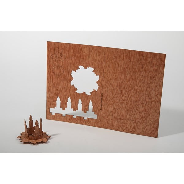 Carte poștală din lemn Formes Berlin Adventní věnec, 14,8 x 10,5 cm