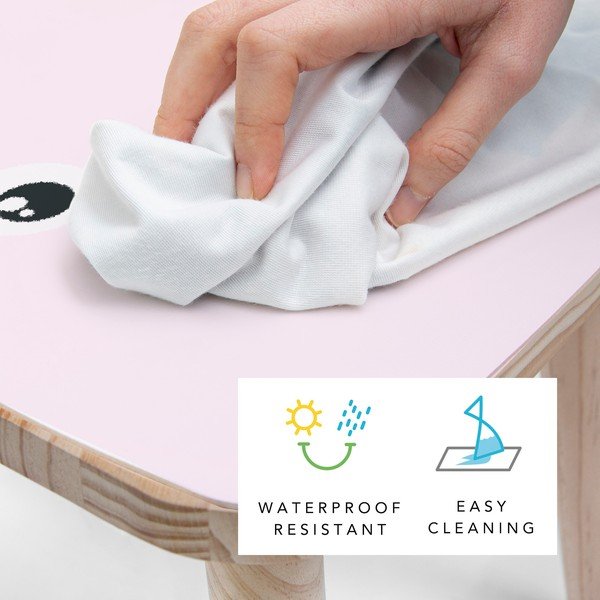 Scăunel din lemn de pin pentru copii Little Nice Things Bunny, roz-image-2