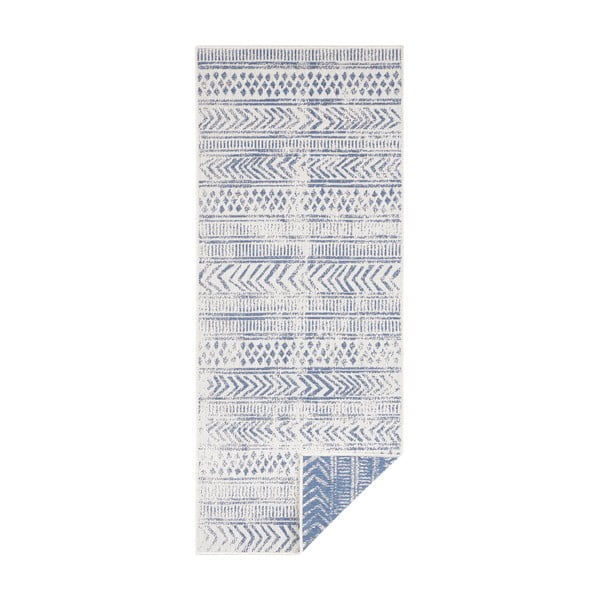 Covor adecvat pentru exterior NORTHRUGS Biri, 80 x 250 cm, albastru-crem