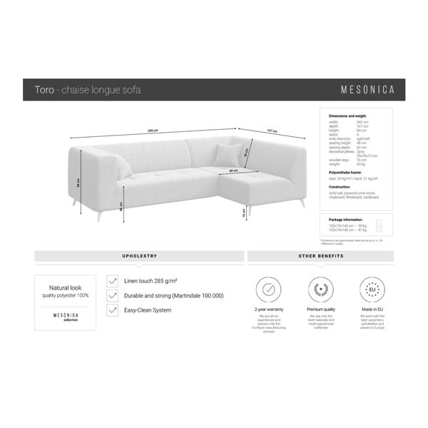 Colţar cu şezlong pe partea dreaptă MESONICA Toro, roz-image-4
