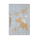 Covor de joacă pentru copii albastru-bej, lavabil, țesut manual din bumbac 70x100 cm Mini Worldmap – Lorena Canals