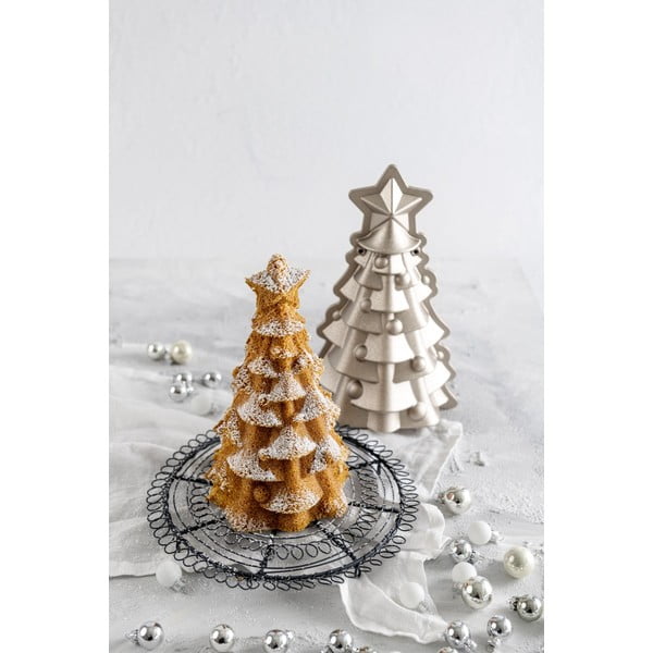 Formă de copt bej din aluminiu White Christmas Baking - Dr. Oetker, 16 x 26 cm-image-1