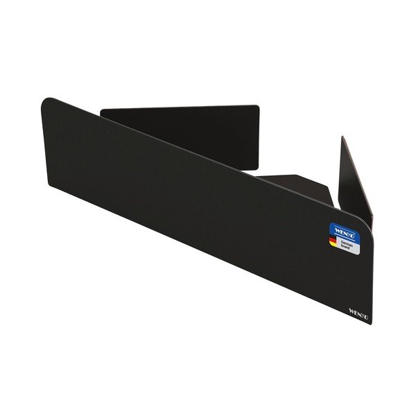 Raft pentru baie negru autoadeziv/pentru colț cu Turbo-Loc din oțel inoxidabil Lizan – Wenko-image-3