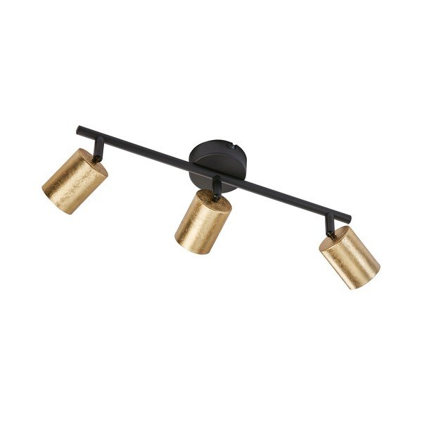 Plafonieră neagră/aurie cu abajur din metal ø 8 cm Vano – Fischer & Honsel
