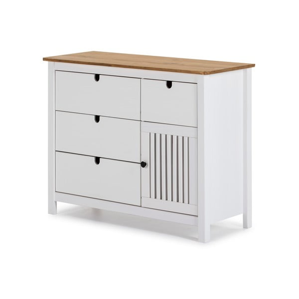 Comodă din lemn Marckeric Bruna, alb-image-3