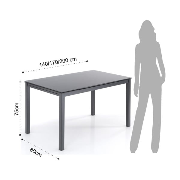 Masă de dining extensibilă cu blat din sticlă 80x140 cm New Daily – Tomasucci-image-4