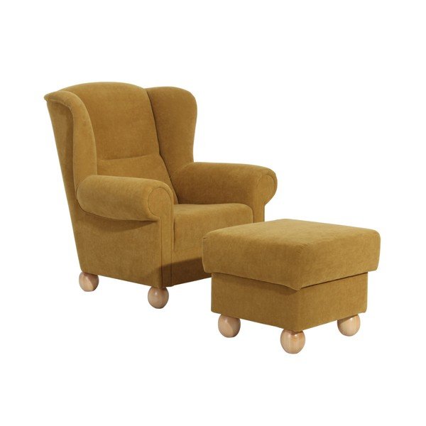 Taburet Max Winzer Monarch Velor, galben-image-2
