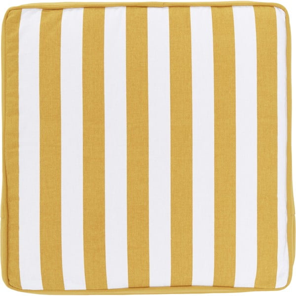Pernă scaun din bumbac Westwing Collection Timon, 40 x 40 cm, galben-alb