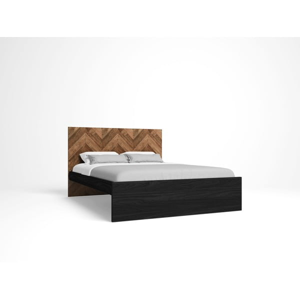 Pat matrimonial negru/natural 160x200 cm Gio – Marckeric