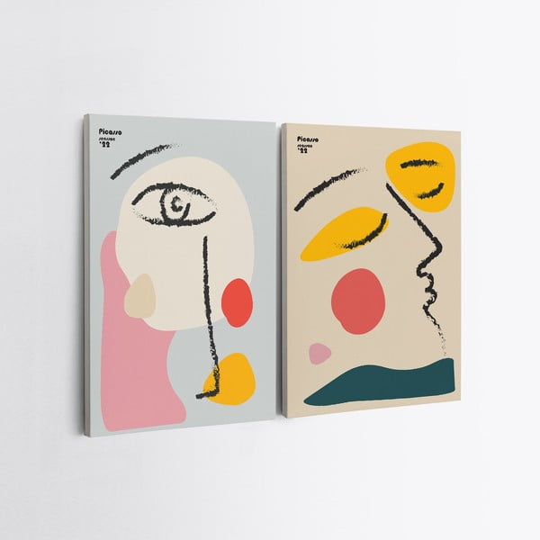 Tablouri 2 buc. 50x70 cm Faces – Wallity-image-2