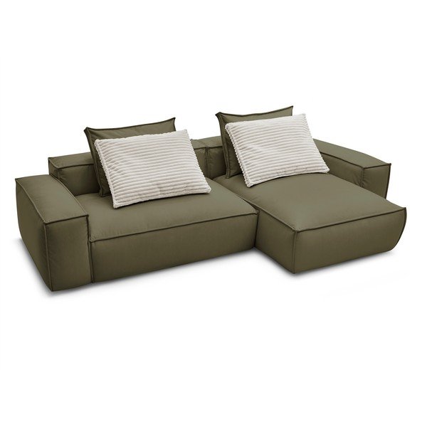 Colțar verde cu tapițerie din imitație de piele (cu colț variabil) Boheme – Bobochic Paris-image-4