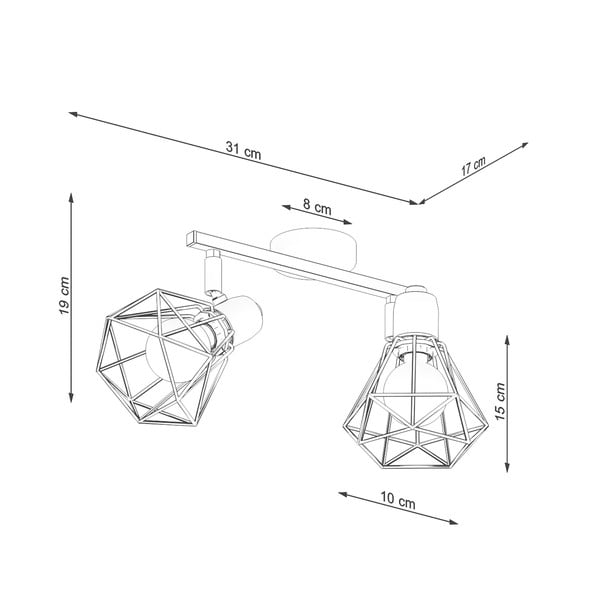 Plafonieră neagră ø 10 cm Varpu – Sollux-image-4