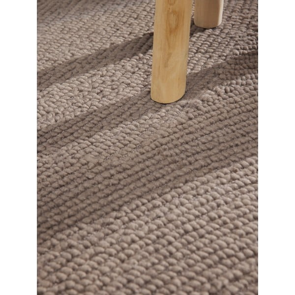 Covor taupe țesut manual rotund din lână ø 200 cm Eleni Taupe – Hanse Home-image-4